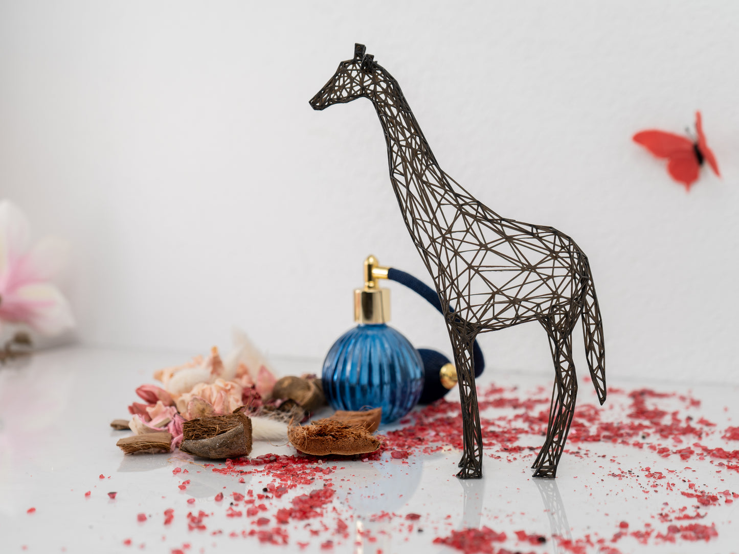 Elegante Giraffen-Drahtgitter-Skulptur