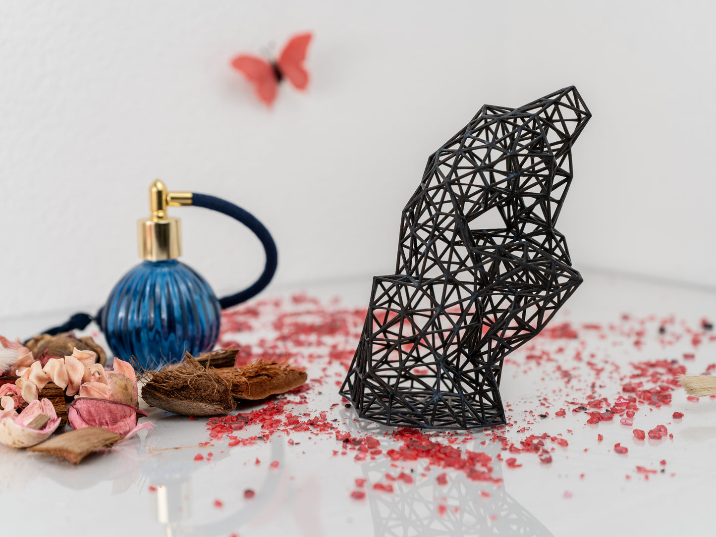 Der Denker, moderne einzeilige 3D-Skulptur