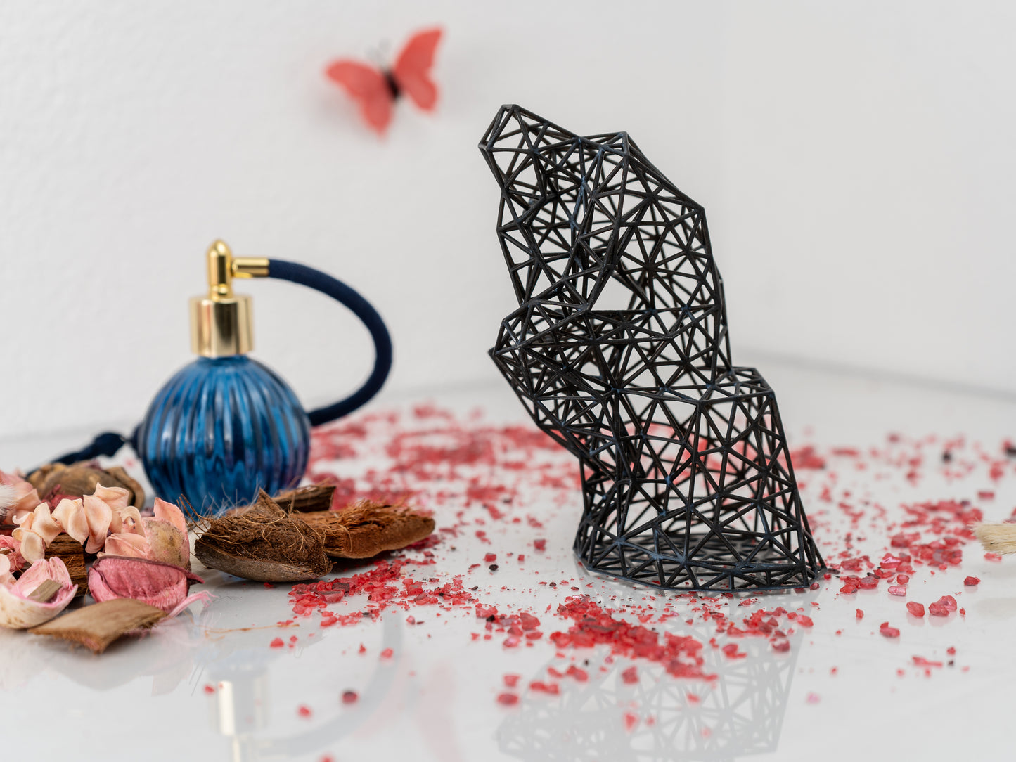 Der Denker, moderne einzeilige 3D-Skulptur