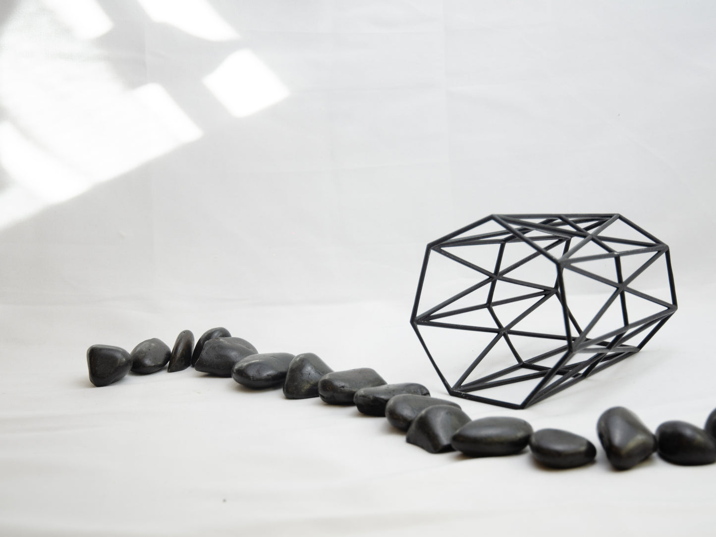 Aufrechter geometrischer Vasenkäfig aus Draht – Schwarzes Design für 10-cm-Töpfe & Hochzeitstischdekoration