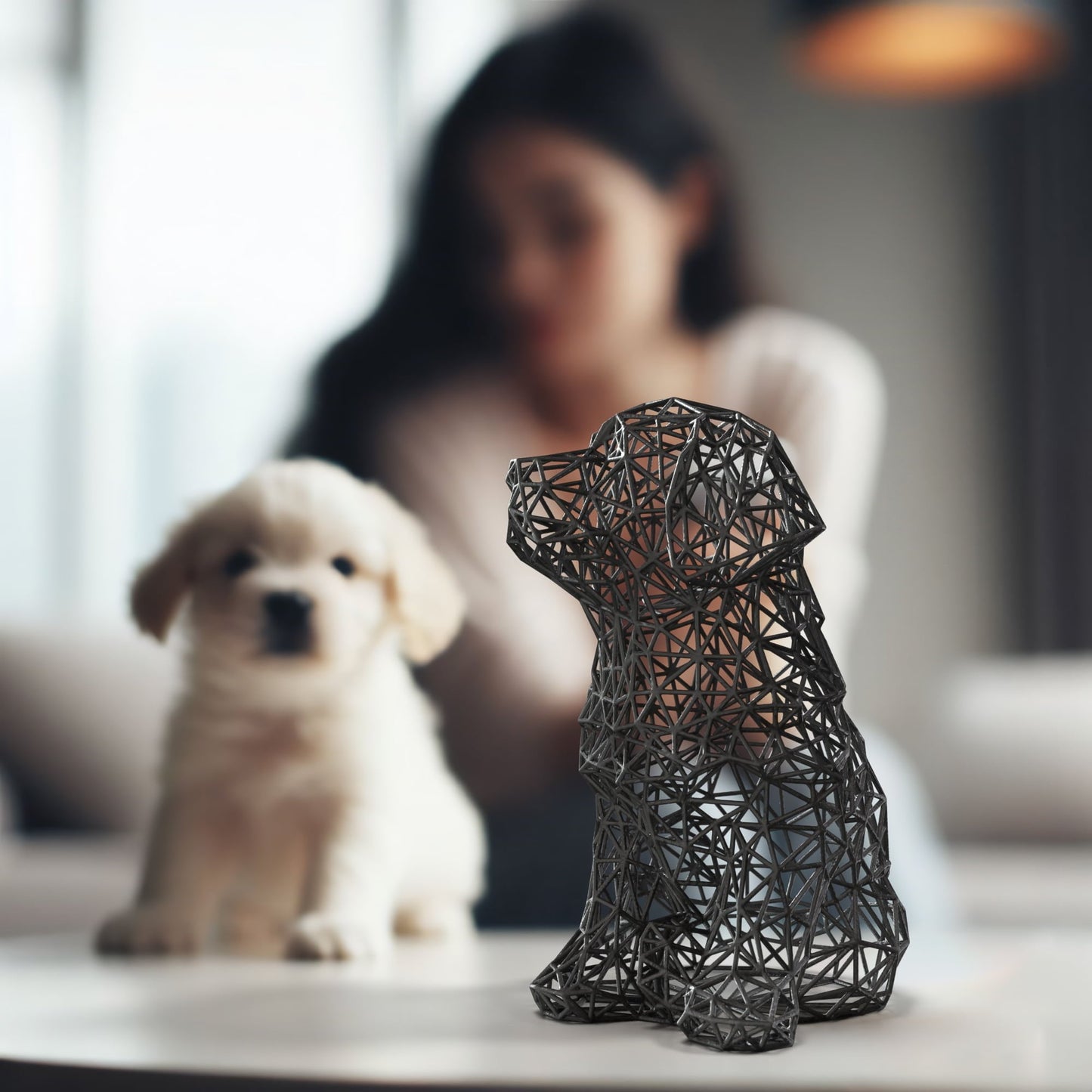 Charmante Welpenskulptur