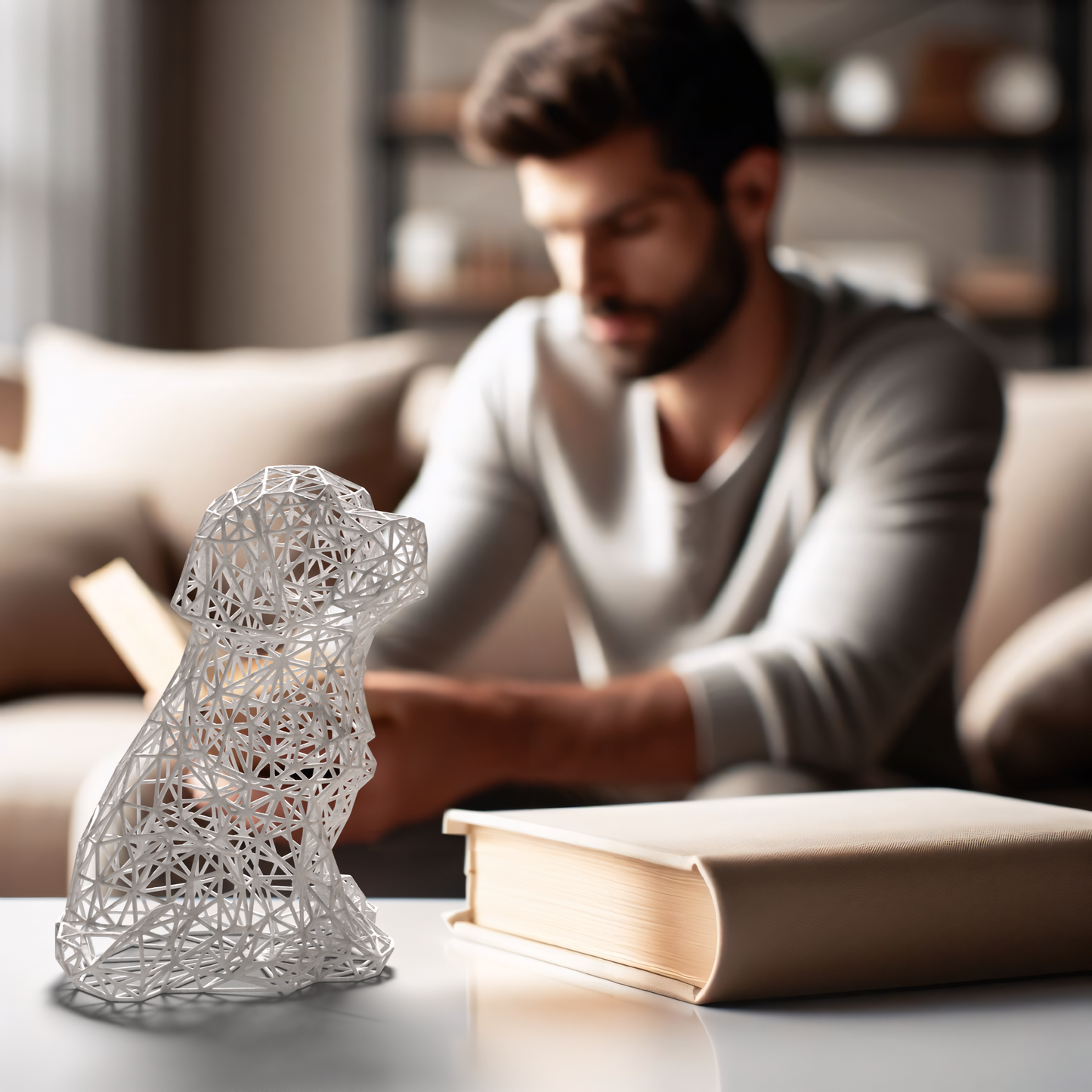 Charmante Welpenskulptur