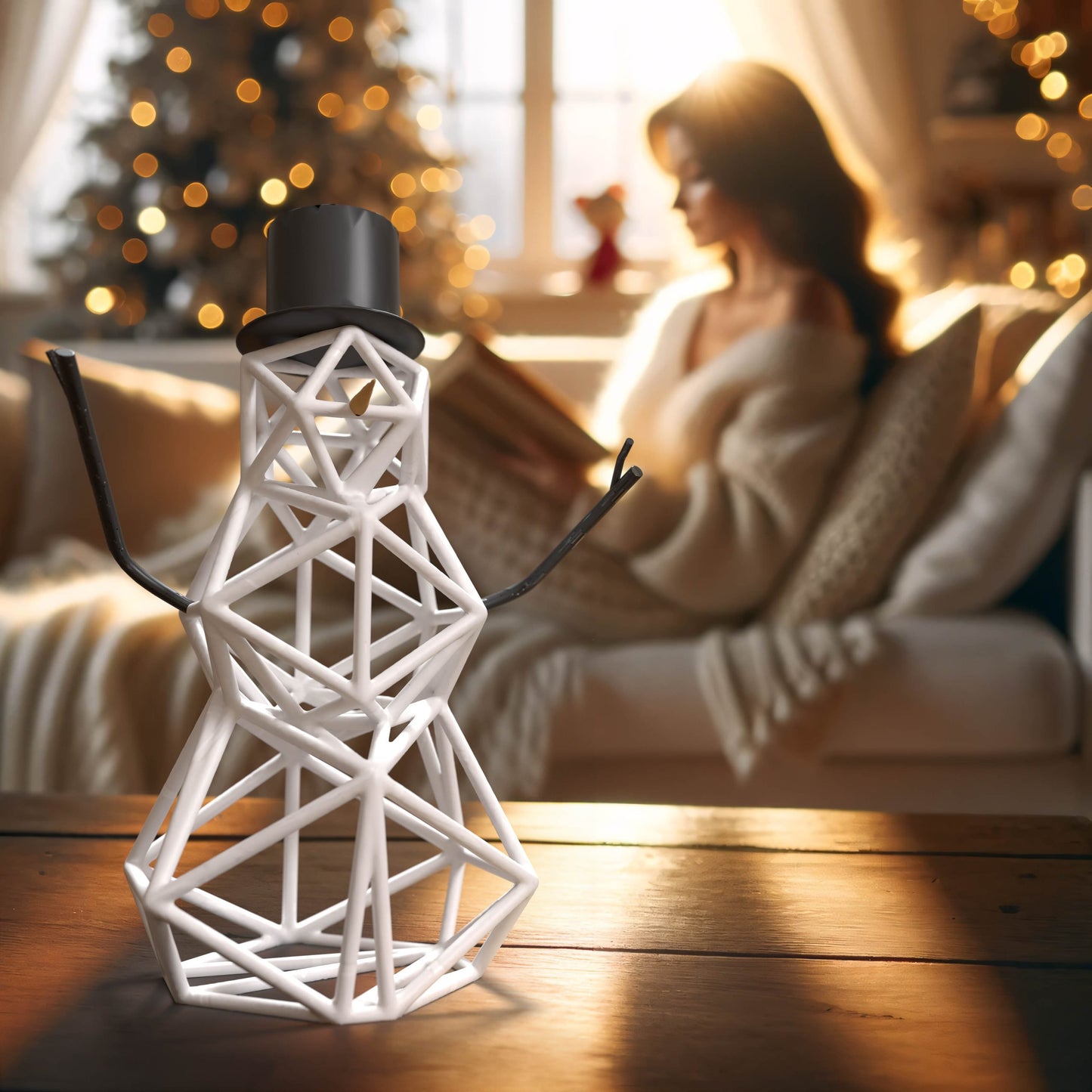 Weihnachts-Schneemann-Skulptur