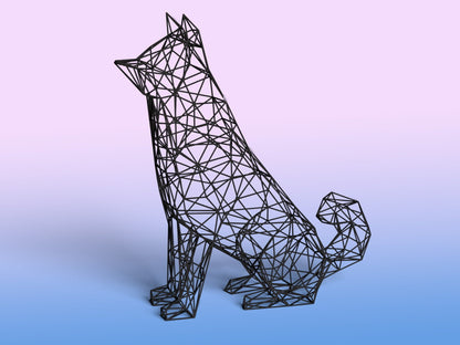 Adorable Akita Dog Sculpture
