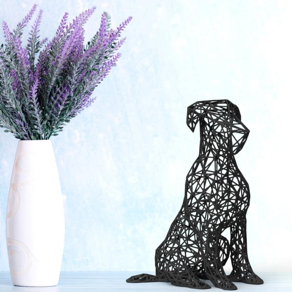 Geometrische Pitbull-Skulptur 