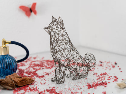 Adorable Akita Dog Sculpture