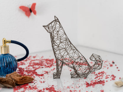 Adorable Akita Dog Sculpture