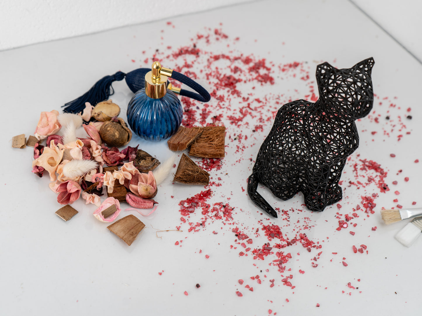 Einzigartige sitzende Katzenfigur