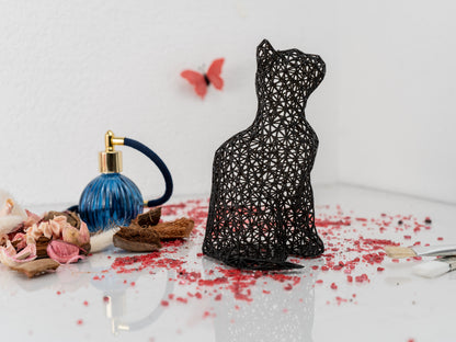 Unique Sitting Cat Figurine