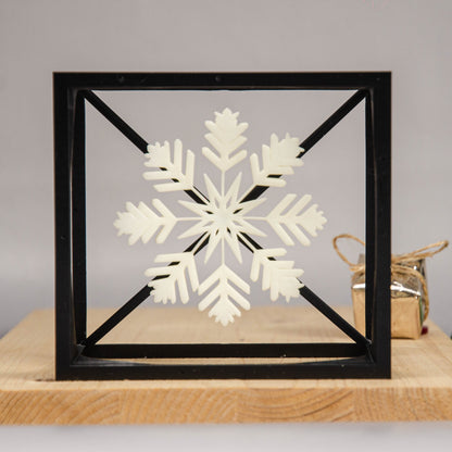 Snowflake Cube –  Minimalist Cube Design for Winter-Inspired Home Decor
