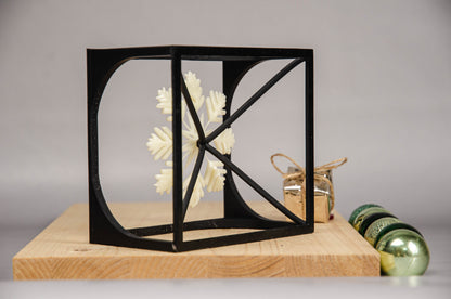 Snowflake Cube –  Minimalist Cube Design for Winter-Inspired Home Decor