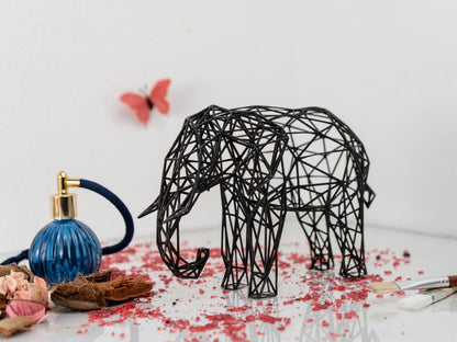 Majestic Elephant Wire Sculpture