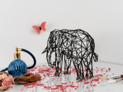 Majestic Elephant Wire Sculpture