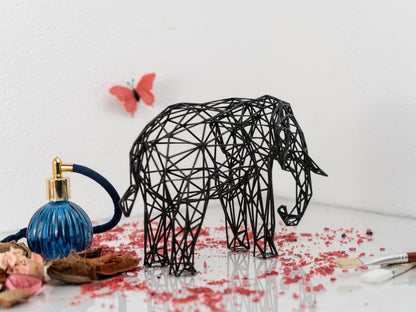 Majestic Elephant Wire Sculpture