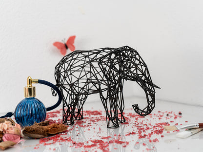Majestic Elephant Wire Sculpture