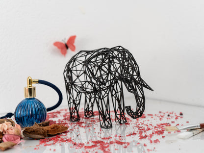 Majestic Elephant Wire Sculpture