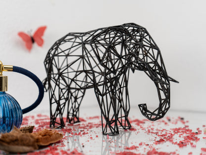Majestic Elephant Wire Sculpture