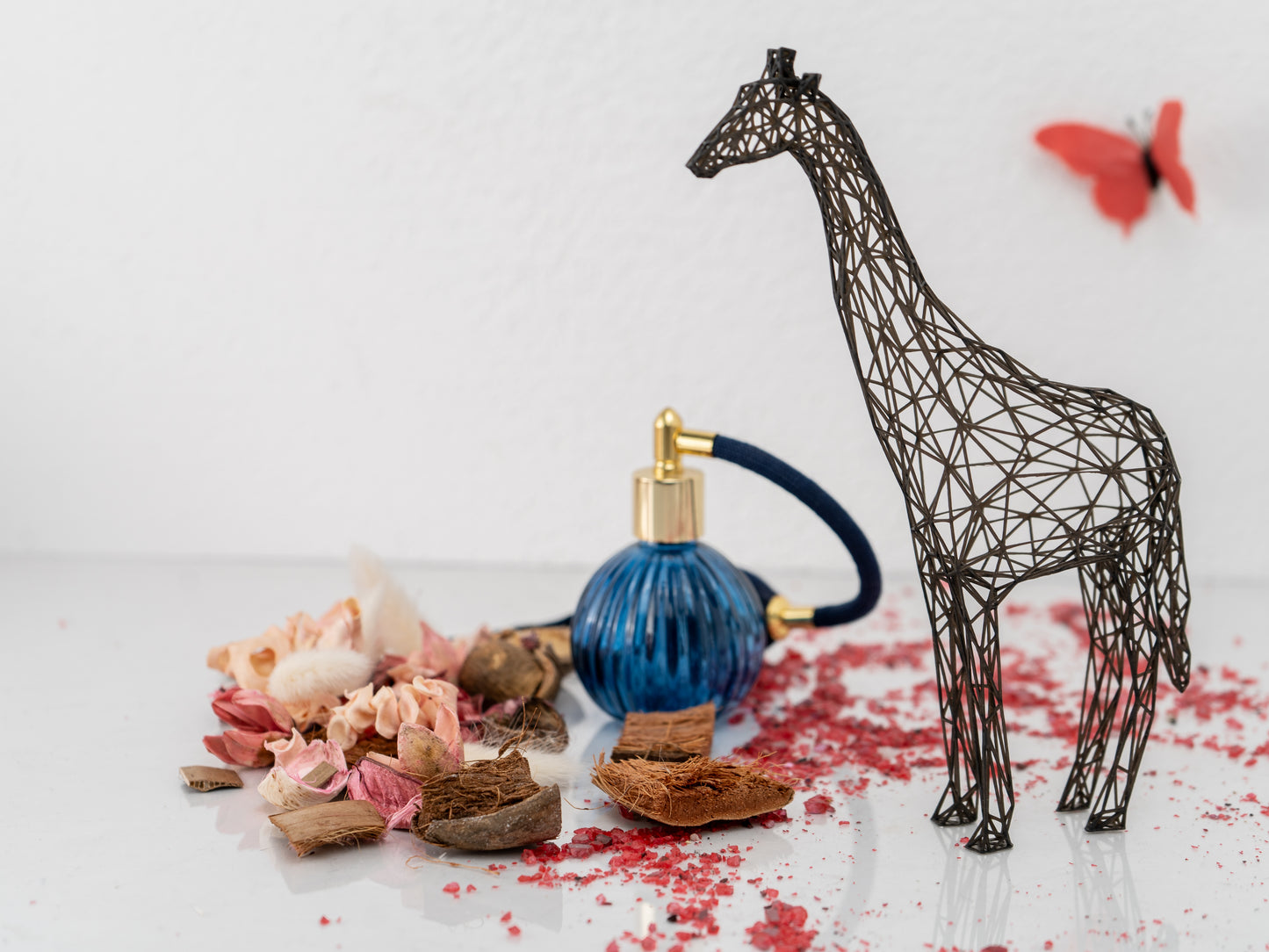Elegante Giraffen-Drahtgitter-Skulptur