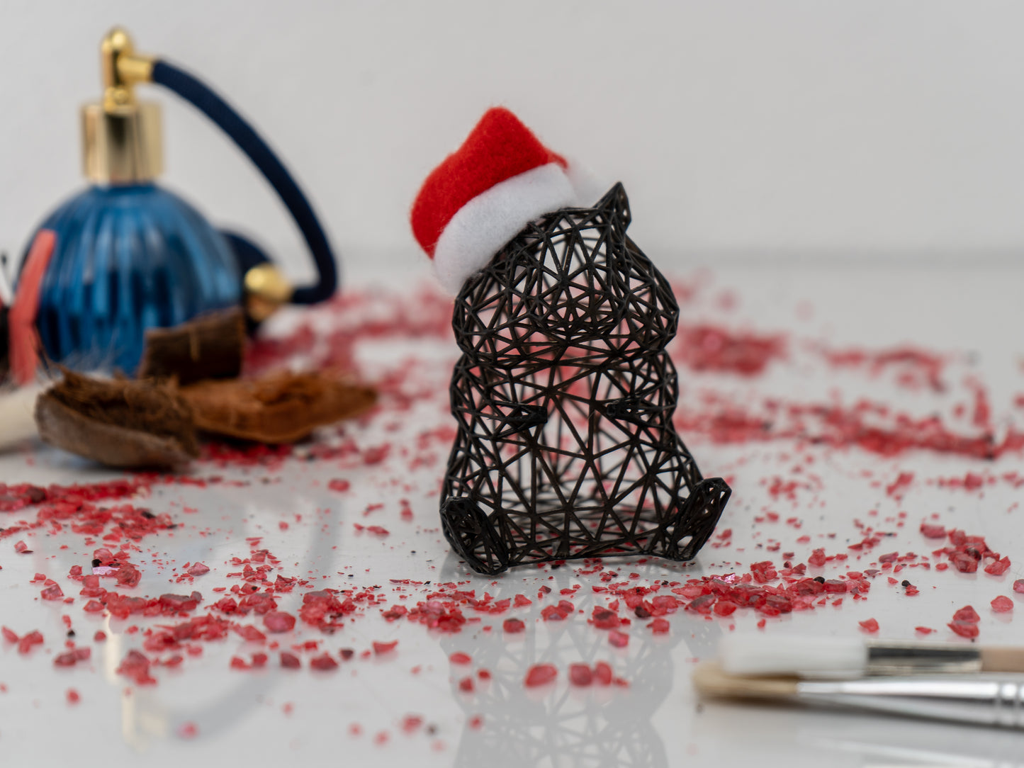 Süßer Weihnachtshamster mit Mütze