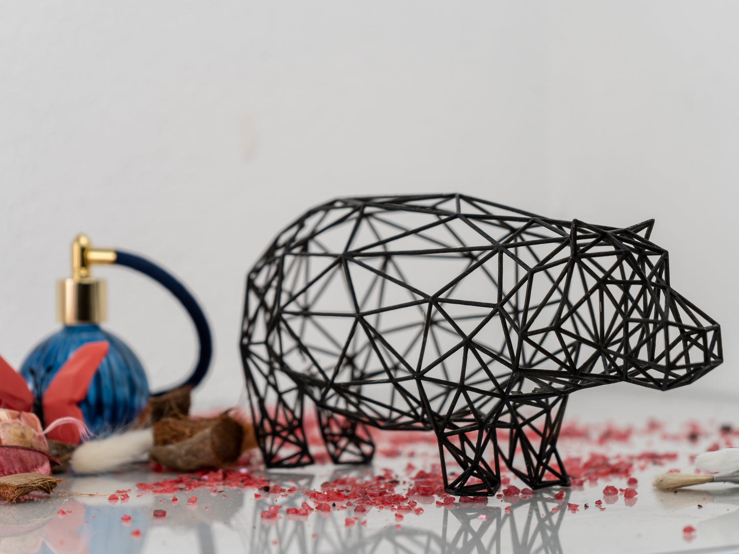 Line Art 3D Nilpferd Dekor Skulptur 