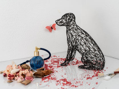 Elegant Labrador Wire Art Sculpture – Modern Decor in Black or White