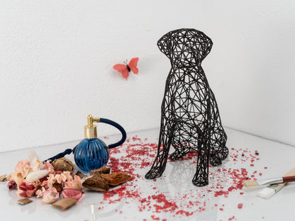 Elegant Labrador Wire Art Sculpture – Modern Decor in Black or White