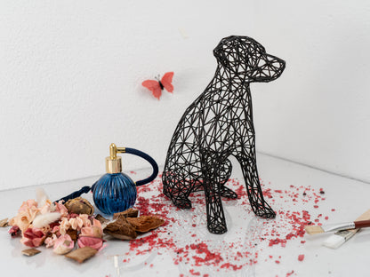 Elegant Labrador Wire Art Sculpture – Modern Decor in Black or White