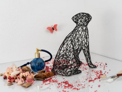 Elegant Labrador Wire Art Sculpture – Modern Decor in Black or White