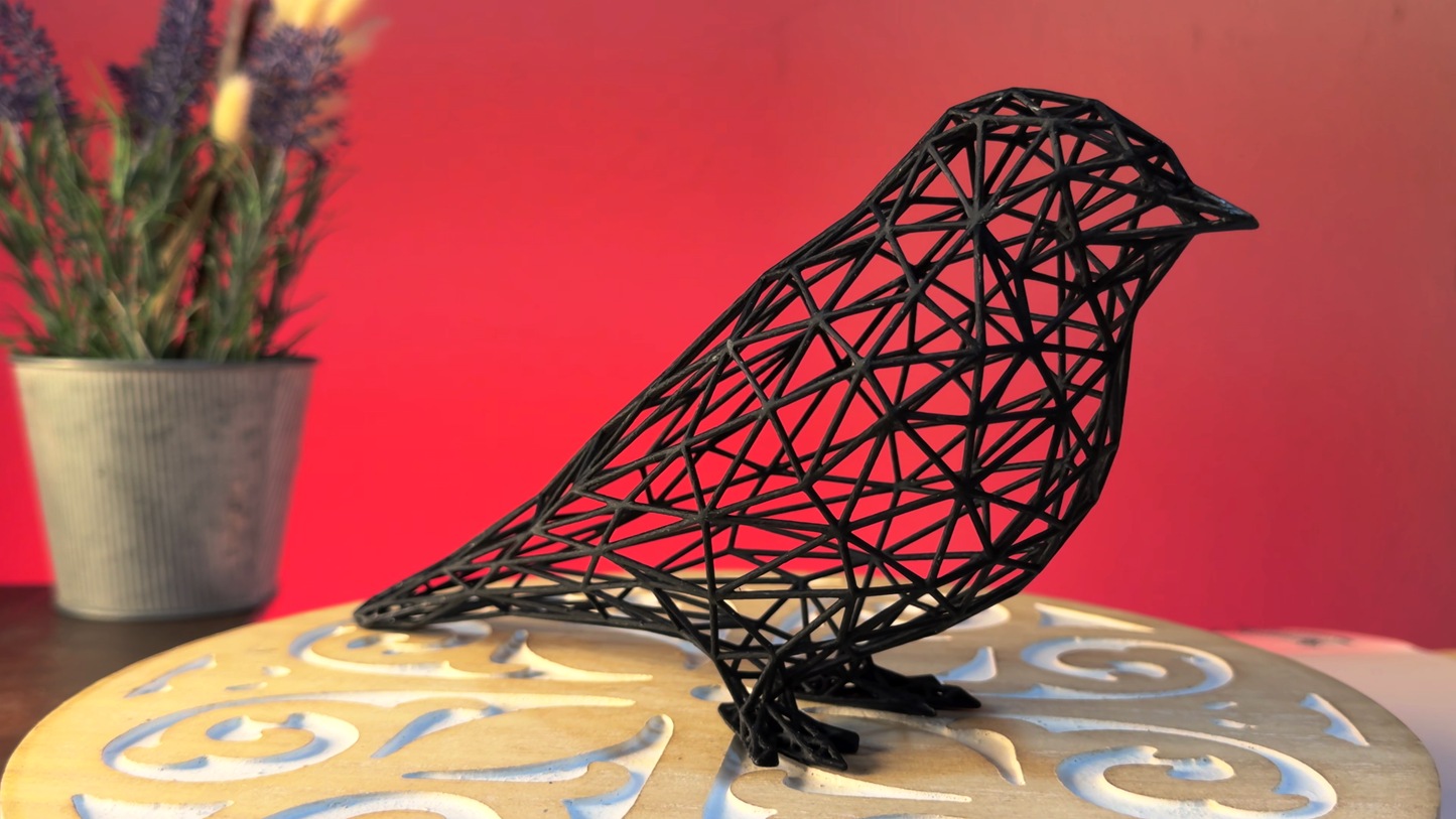 Kleine, bezaubernde Spatz-Skulptur 