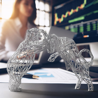 Bull vs. Bear Market Statue - Decor Sculpture