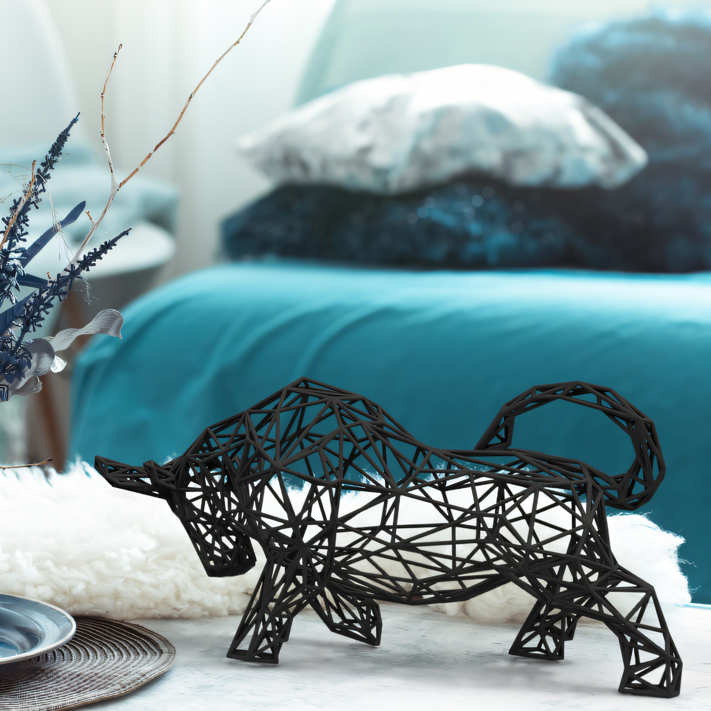 Stier-Dekor-Skulptur