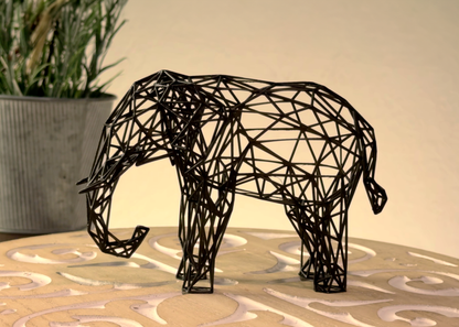 Majestic Elephant Wire Sculpture