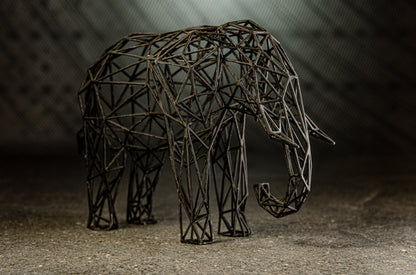 Majestic Elephant Wire Sculpture