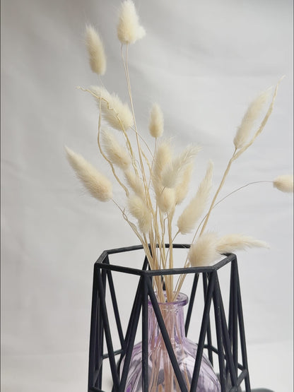 Upright Geometric Wire Vase Cage – Black Design for 10cm Pots & Wedding Table Decor