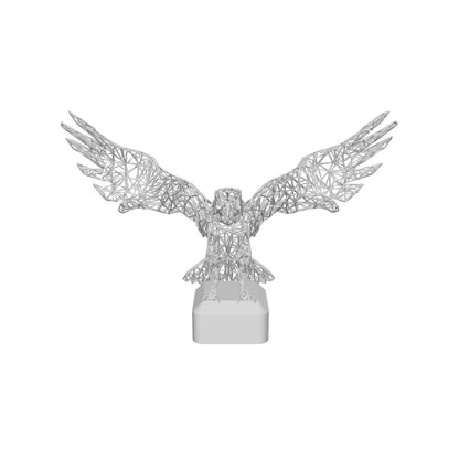 Mystical Raven Sculpture – Intricate Wired Grid Design - Open Wings for Enchanting Home Decor
