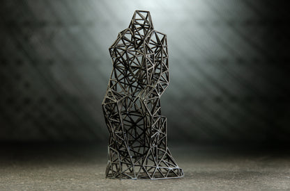 Der Denker, moderne einzeilige 3D-Skulptur