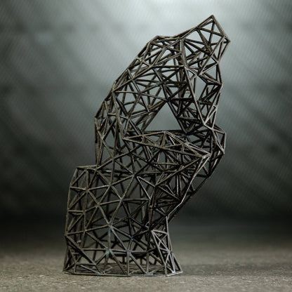 Der Denker, moderne einzeilige 3D-Skulptur